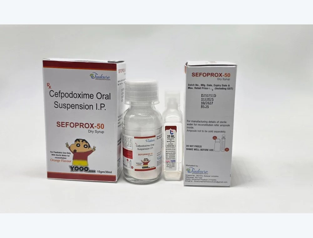 Cefpodoxime 50 mg / 5 ml real medicine product photograph, view 1