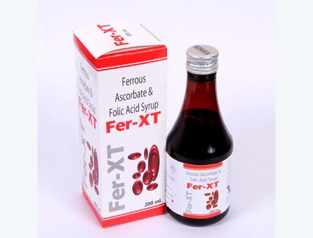 Ferrous Ascorbate + Folic Acid 30 mg + 500 mcg real medicine product photograph, view 1