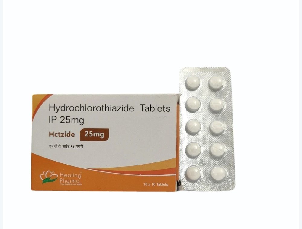 Hydrochlorothiazide 25 mg real medicine product photograph, view 1