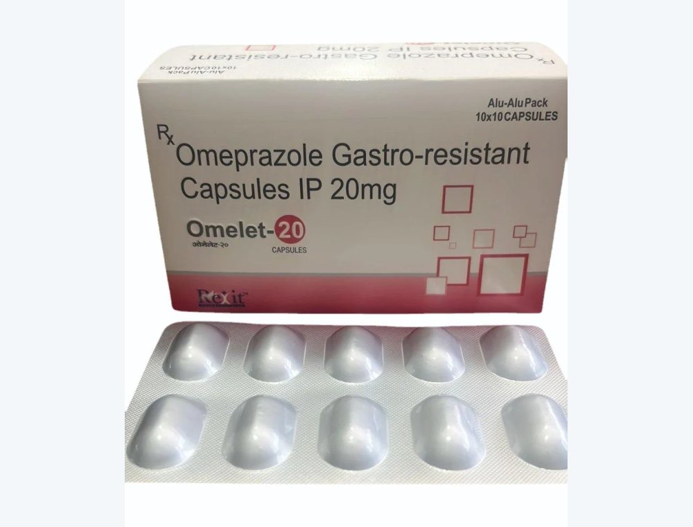 Omeprazole 20 mg real medicine product photograph, view 1