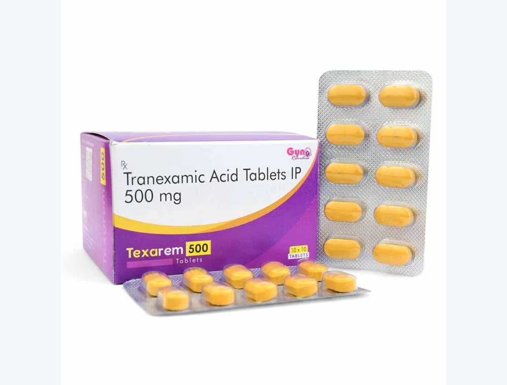 Tranexamic Acid 500 mg real medicine product photograph, view 1
